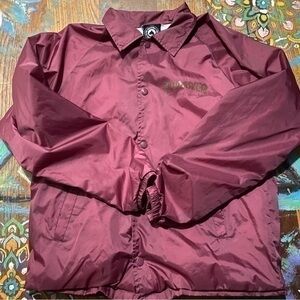 P THRASHER PENTAGRAM COACH JACKET (MAROON) Size Small